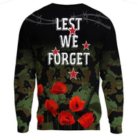 Polynesian Pride Clothing - New Zealand Anzac Lest We Forget Poppy Camo.Sweatshirt - Polynesian Pride