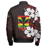 Polynesian Pride Jacket - Hawaii Kanaka Hibiscus Style Sleeve Zip Bomber Jacket LT10 - Polynesian Pride