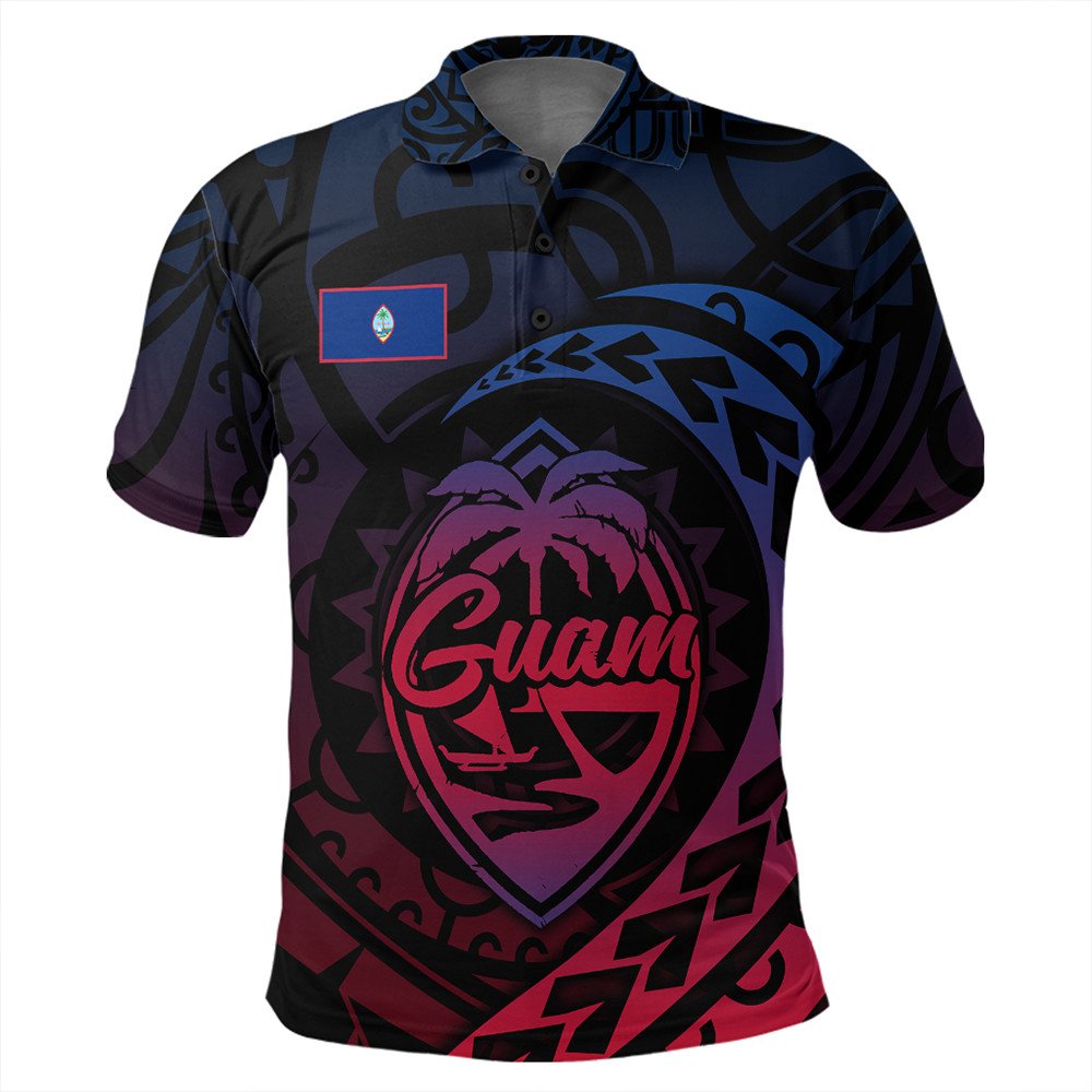 Polynesian Pride Apparel Guam Rising Style Polo Shirt LT10 Black - Polynesian Pride