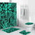 Polynesian Home Set - Turquoise Polynesian Tattoo Patterns Bathroom Set LT10 Turquoise - Polynesian Pride