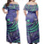 Polynesian Dress - Polynesian Midnight Blue Tribal Pattern Off Shoulder Long Dress LT10 Women Blue - Polynesian Pride