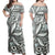 Polynesian Dress - Ocean Spray Print Off Shoulder Long Dress LT10 Women Black - Polynesian Pride