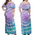 Polynesian Dress - Polynesian Tribal Blue Ocean Off Shoulder Long Dress LT10 Women Blue - Polynesian Pride