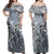 Polynesian Dress - Tribal Slate Print Off Shoulder Long Dress LT10 Women Gray - Polynesian Pride