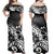 Polynesian Dress - Polynesian Black And White Tribal Off Shoulder Long Dress LT10 Women Black - Polynesian Pride