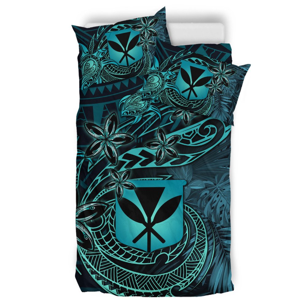 Polynesian Pride Home Set - Hawaii Kanaka Maoli Turquoise Tiare Honu Bedding Set LT10 - Polynesian Pride