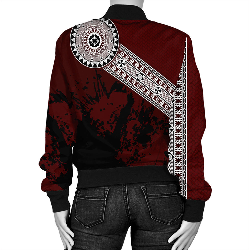 Polynesian Pride Jacket - Fiji Masa Paint Style Bomber Jacket LT10 - Polynesian Pride
