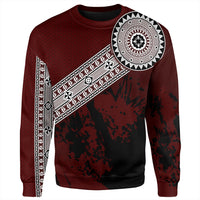 Polynesian Pride Sweatshirt - Fiji Masa Paint Style Sweatshirt LT10 Unisex Red - Polynesian Pride
