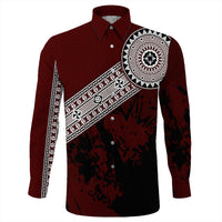 Polynesian Pride Shirt - Fiji Masa Paint Style Long Sleeve Button Shirt LT10 - Polynesian Pride