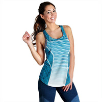 Polynesian Pride Tank Top - Personalized Kakau Hawaii Polynesian Blue Gradient Racerback Tank LT10 Blue - Polynesian Pride