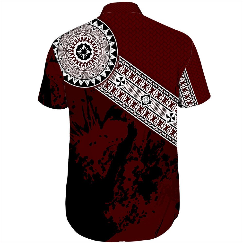 Polynesian Pride Shirt - Fiji Masa Paint Style Short Sleeve Shirt LT10 - Polynesian Pride