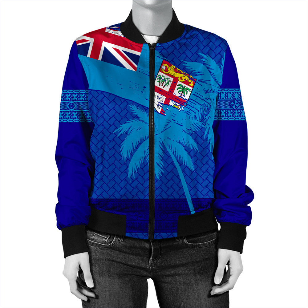 Polynesian Pride Jacket - Fiji Palm Tree Coat Of Arms Bomber Jacket LT10 - Polynesian Pride