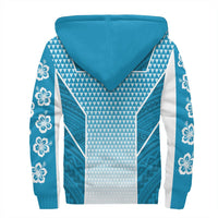 Polynesian Pride Hoodie - Personalized Kakau Hawaii Polynesian Blue Gradient Sherpa Hoodie LT10 - Polynesian Pride