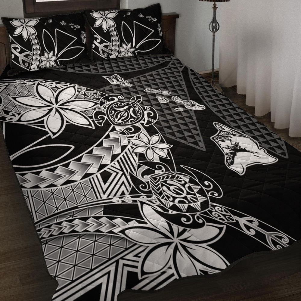 Polynesian Pride Home Set - Kanaka Black Kakau Hawaiian Quilt Bed Set LT10 Black - Polynesian Pride
