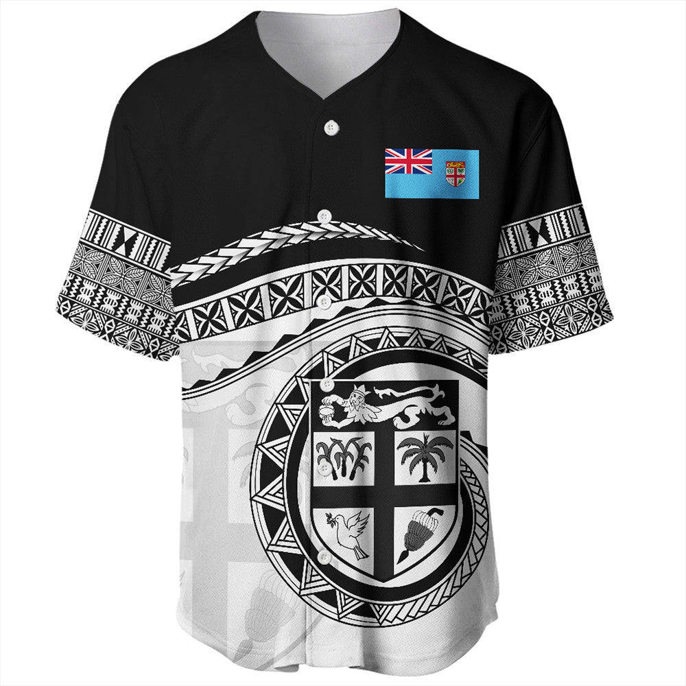 Polynesian Pride Baseball Jersey - Fiji Rugby Concept Baseball Jersey LT10 Black - Polynesian Pride