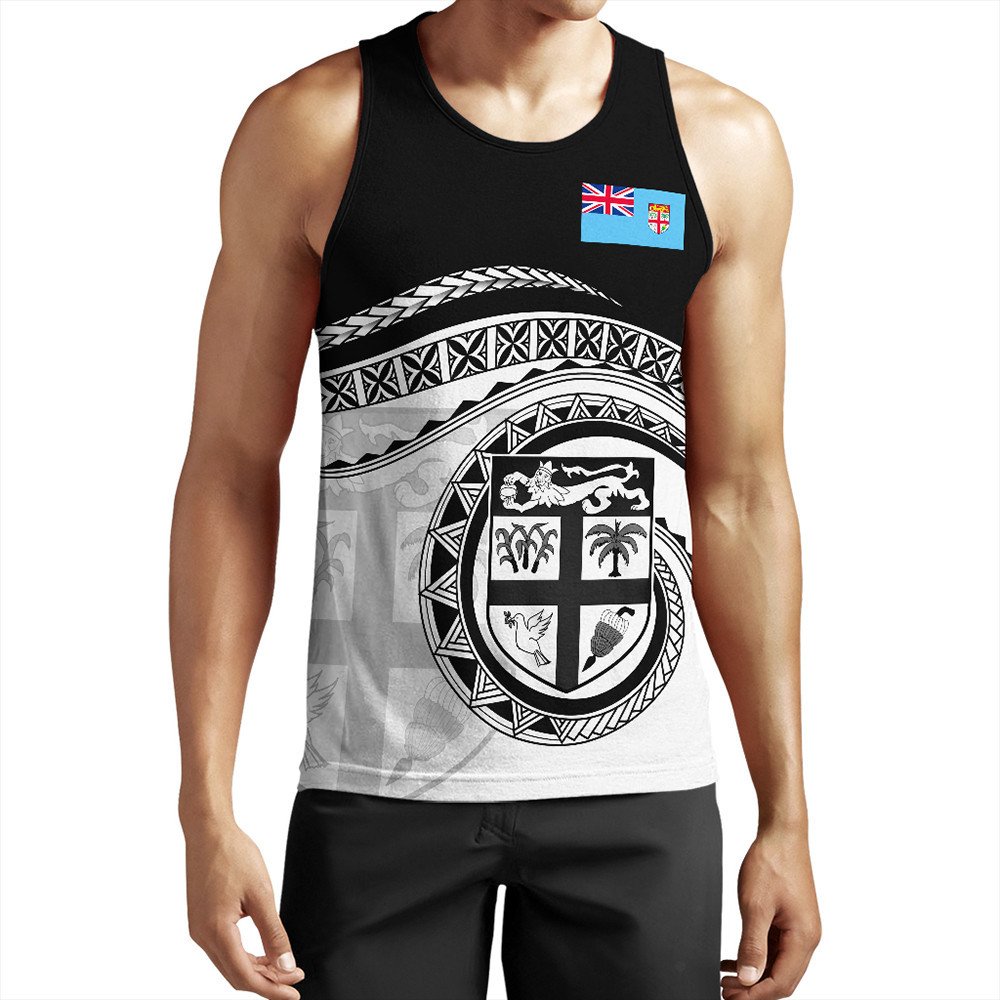 Polynesian Pride Clothing - Fiji Rugby Concept Tank Top LT10 Black - Polynesian Pride