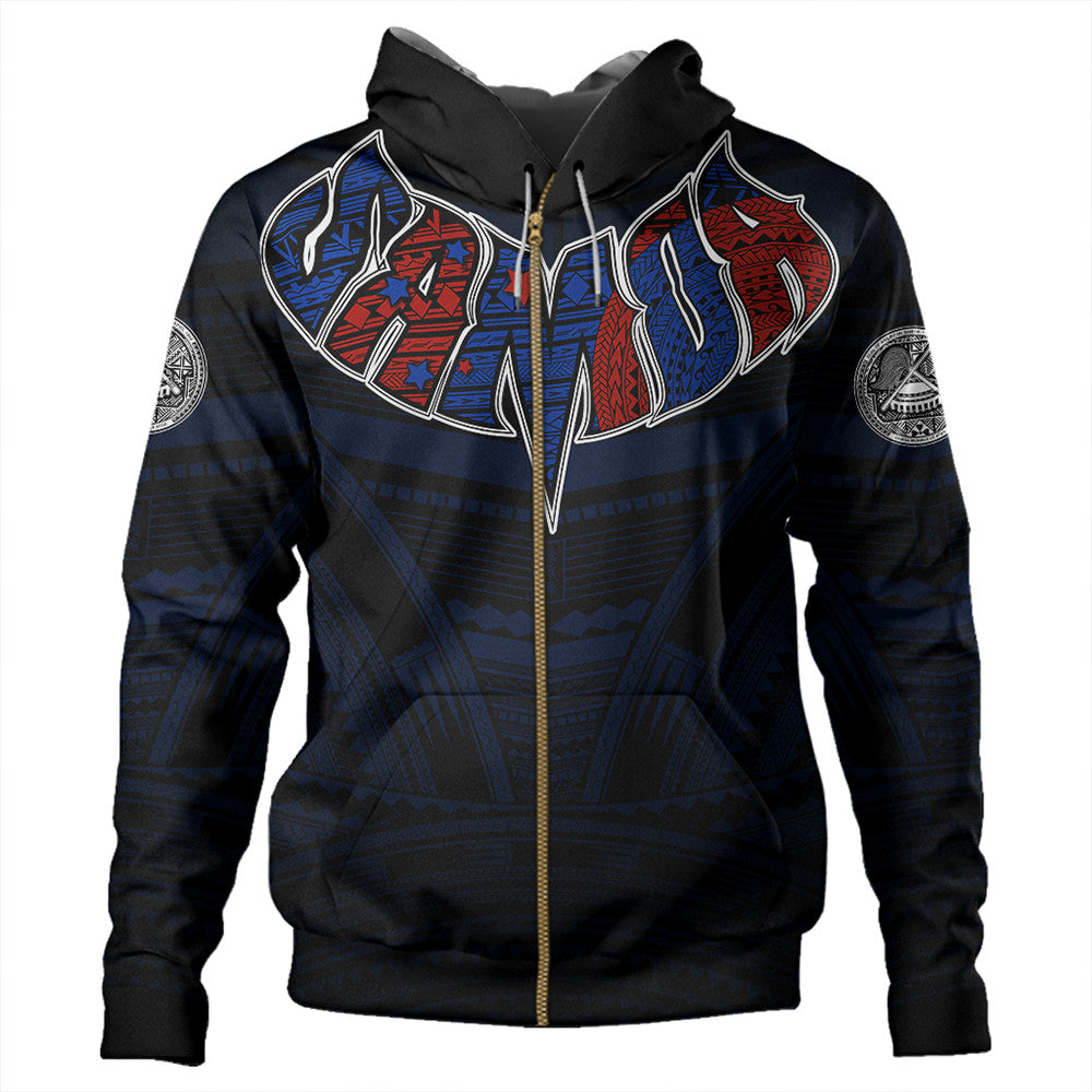 Polynesian Pride Hoodie American Samoa Forever Zip Hoodie LT10 - Polynesian Pride