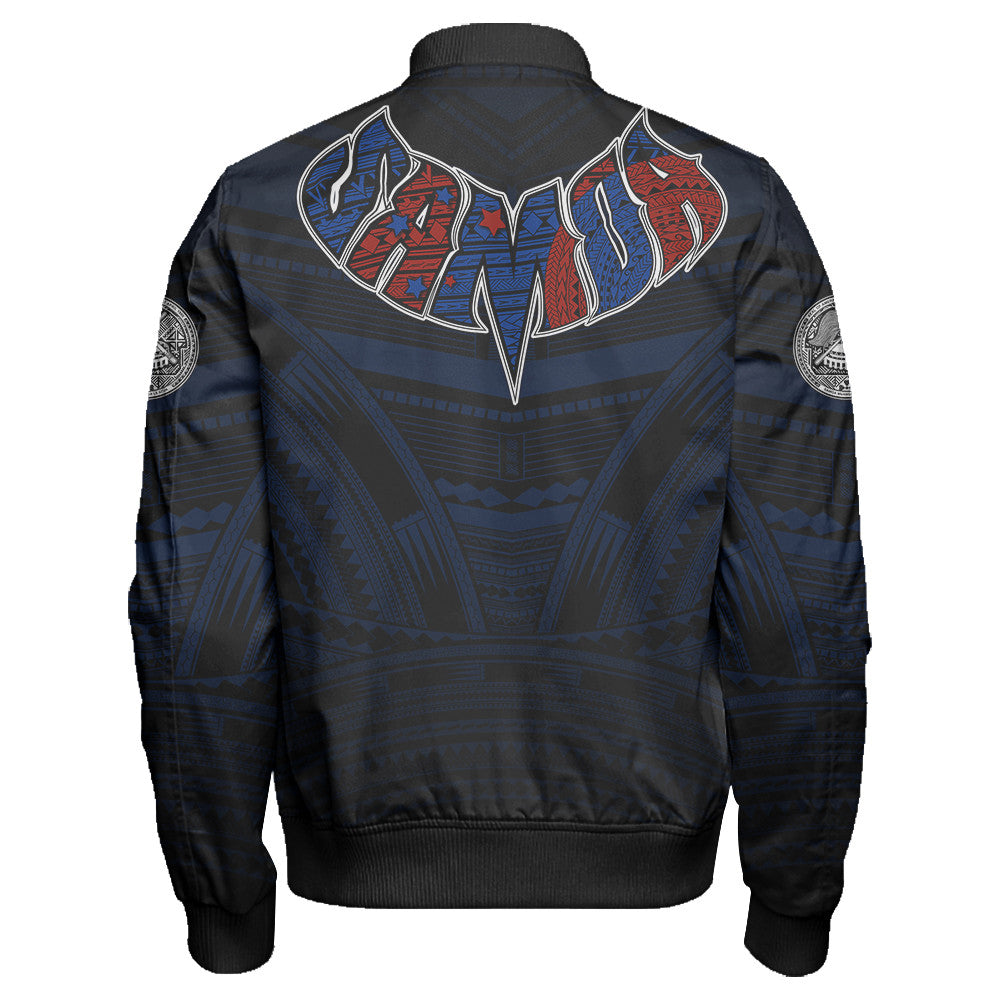 Polynesian Pride Jacket - American Samoa Forever Sleeve Zip Bomber Jacket LT10 - Polynesian Pride