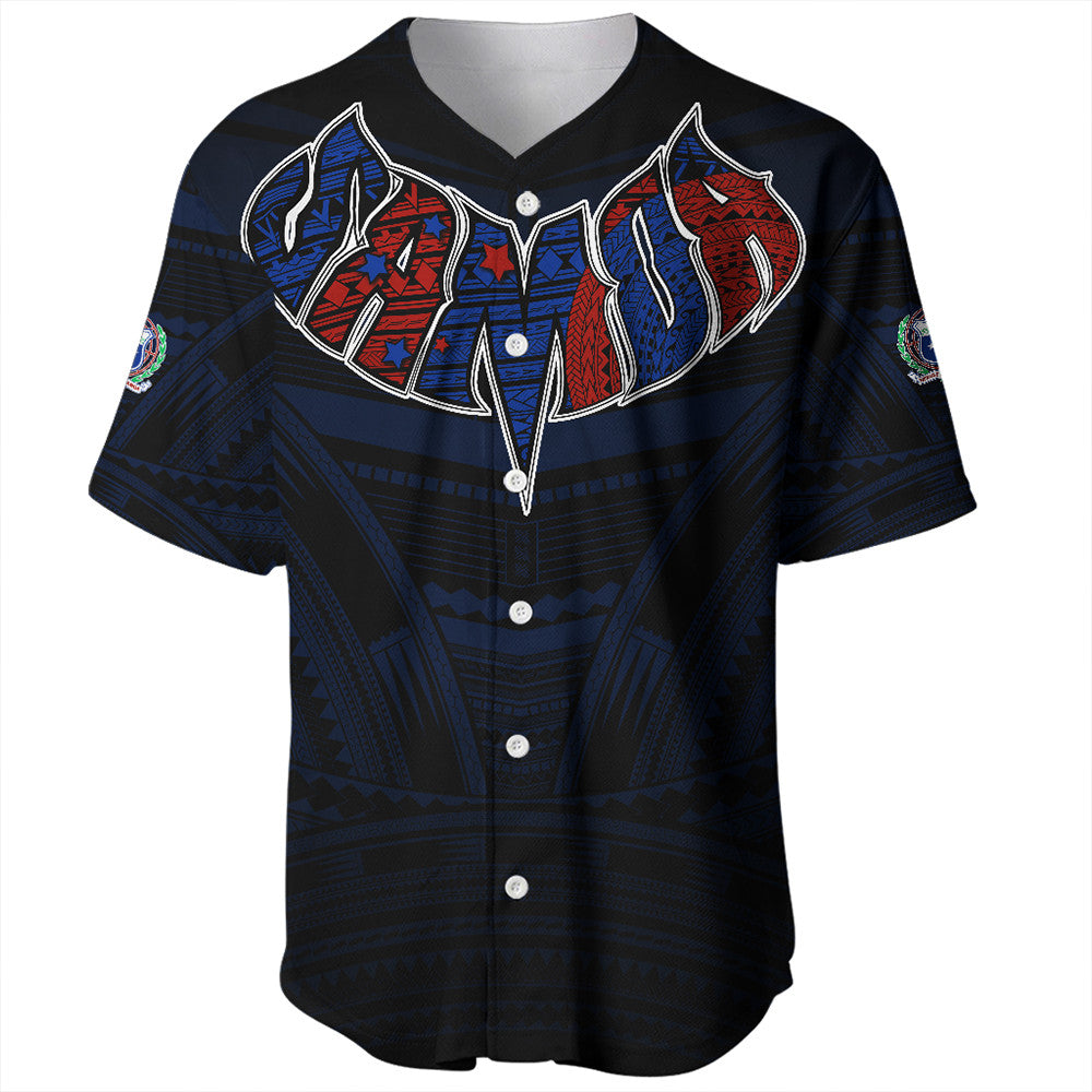 Polynesian Pride Shirt - Samoa Forever Baseball Jersey LT10 Black - Polynesian Pride