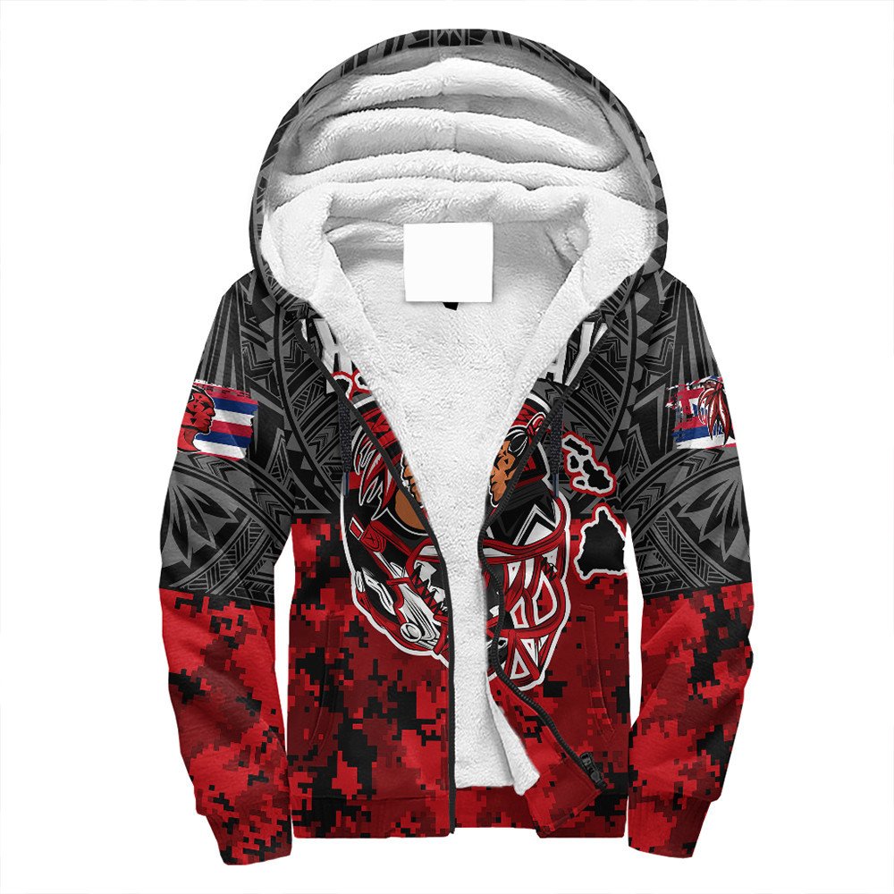 Polynesian Pride Hoodie - Red Raider For Life Sherpa Hoodie LT10 Unisex Black - Polynesian Pride
