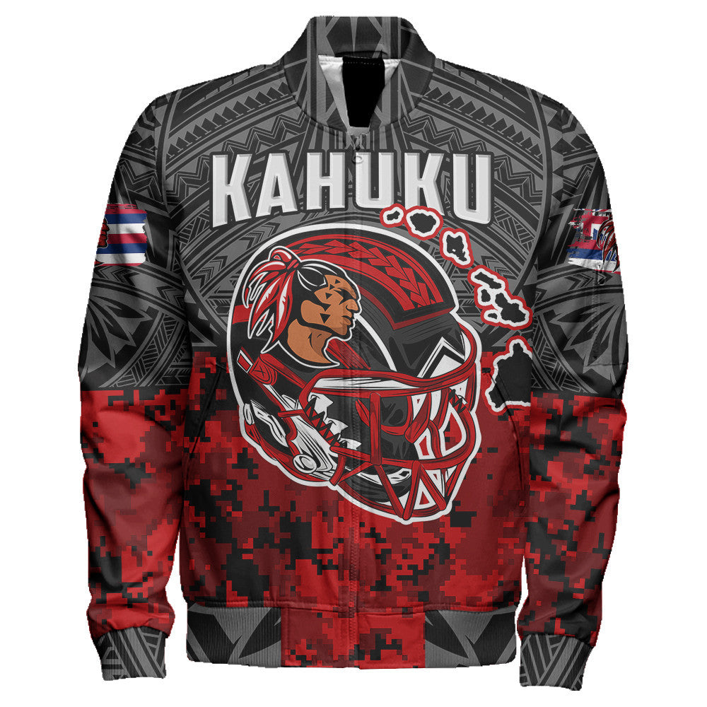 Polynesian Pride Jacket - Red Raider For Life Sleeve Zip Bomber Jacket LT10 Unisex Black - Polynesian Pride
