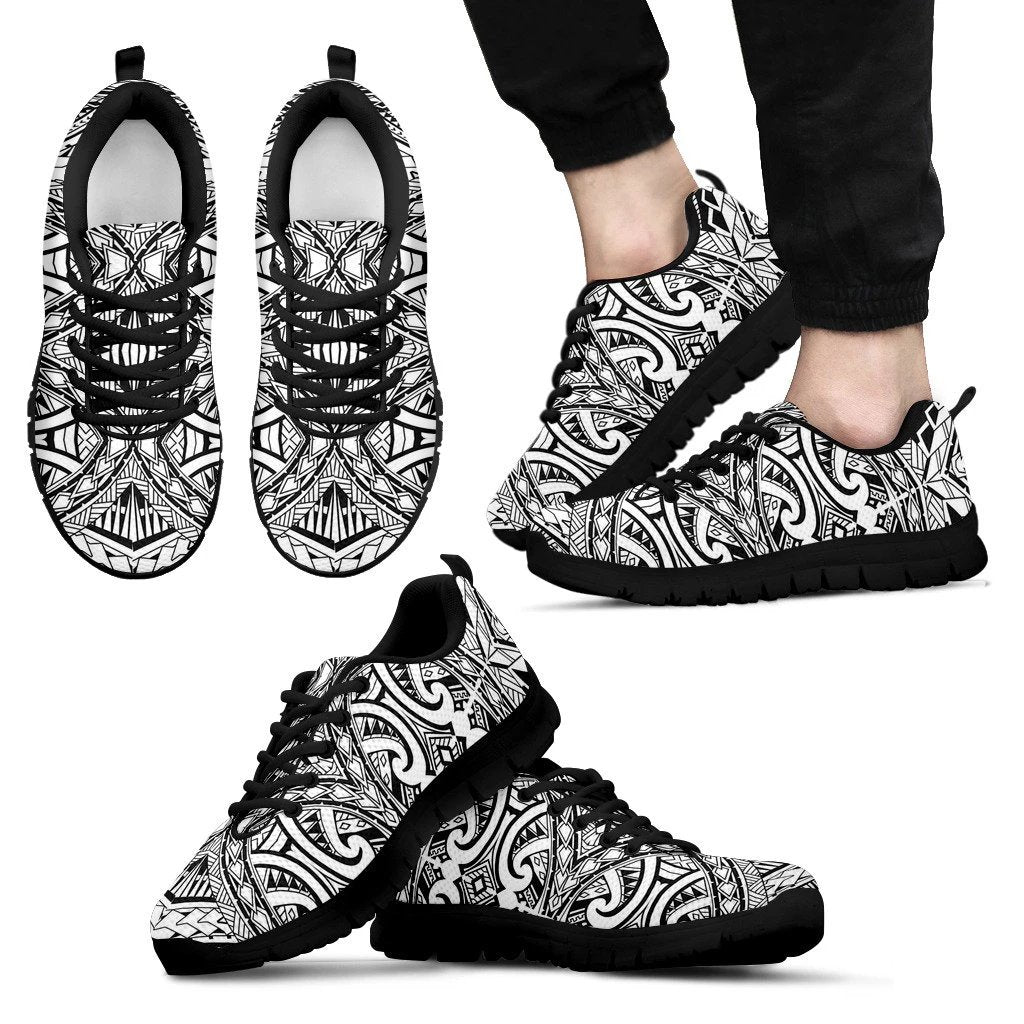 Poly Tribal Sneakers 02 Men's Sneakers Black - Polynesian Pride