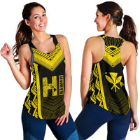 Hawaiian Kanaka Polynesian Women's Racerback Tank Active Yellow Yellow - Polynesian Pride
