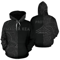 Hawaii Mauna Kea Polynesian Zip up Hoodie The Half Grey Unisex Grey - Polynesian Pride