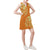 Polynesian Floral Sleeveless V Neck Dress - Orange Version - Polynesian Pride