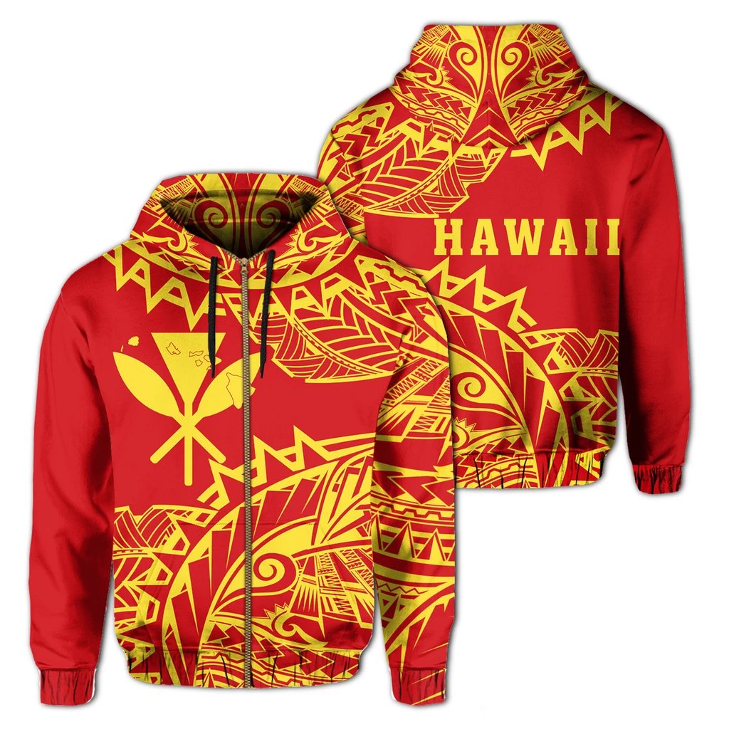 Kanaka Polynesian Zipper Hoodie Viva Style Unisex Art - Polynesian Pride