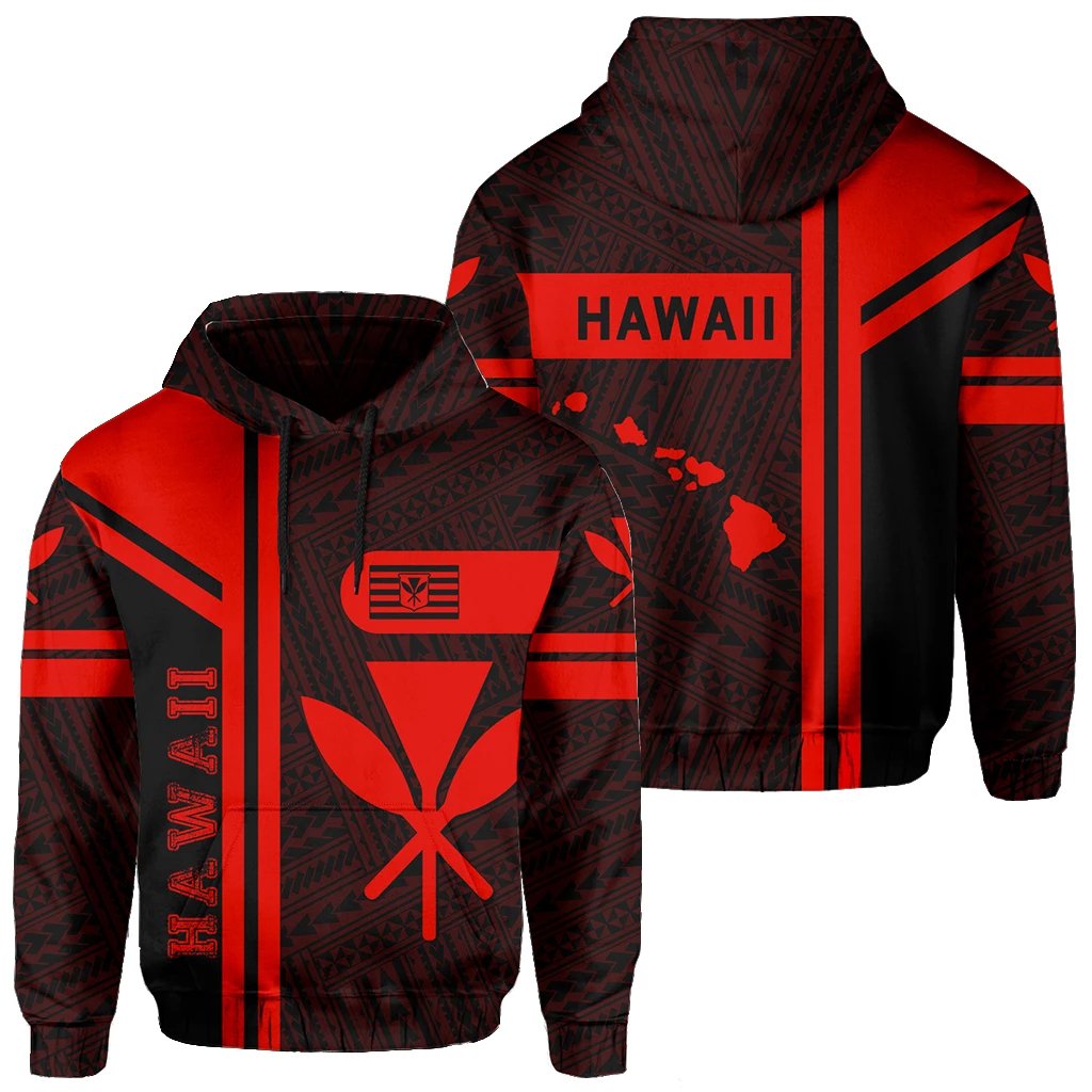 Kanaka Polynesian Hoodie Red Morale Style Unisex Red - Polynesian Pride