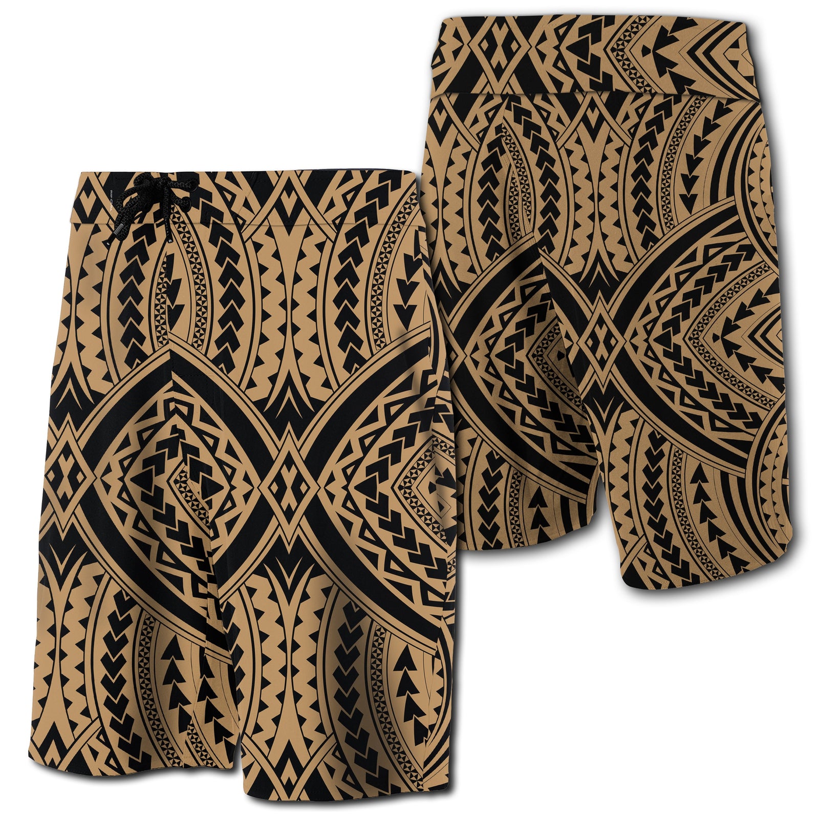 Hawaii Polynesian Tradition Board Shorts Gold Men Gold - Polynesian Pride