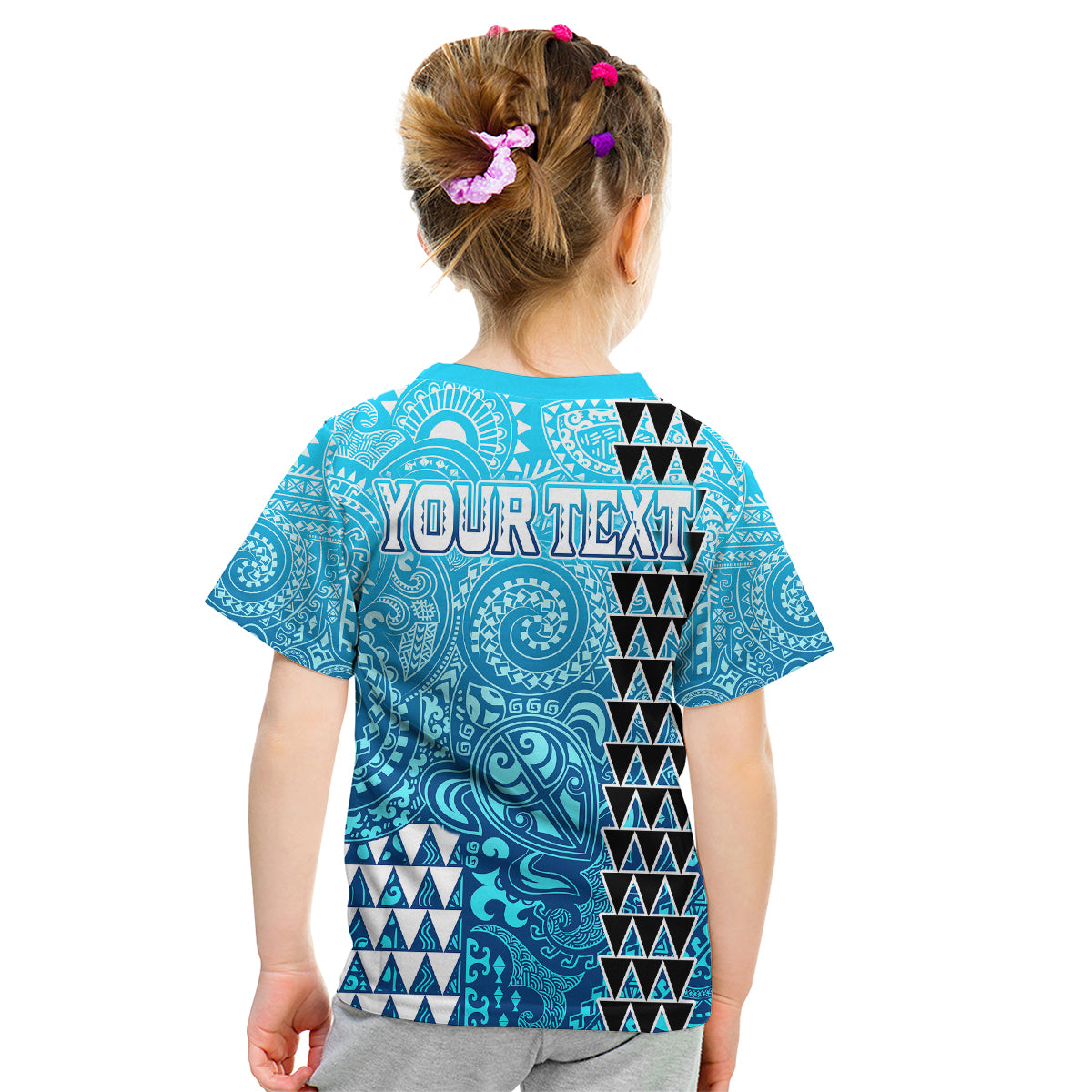 (Custom Personalised) Hawaii Tribal Kakau Kid T Shirt LT9 - Polynesian Pride