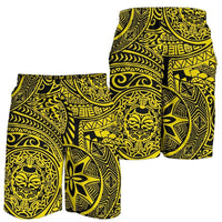 Polynesian Hawaiian Style Tribal Tattoo Yellow Men's Short Yellow - Polynesian Pride