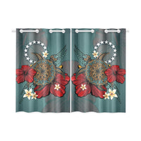 Cook Islands Window Curtain Turtle One Size 26" X 39" (Two Piece) Green - Polynesian Pride