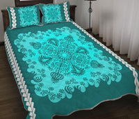 Hawaii Quilt Bed Set Pattern Version Special Turquoise LT13 - Polynesian Pride