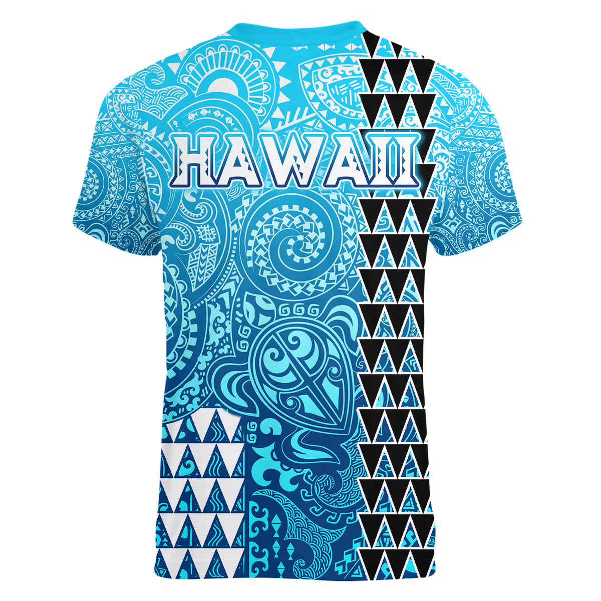 Hawaii Tribal Kakau Women V Neck T Shirt LT9 - Polynesian Pride