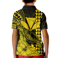 Kakau Polynesian Tribal Hawaiian Turtle with Kanaka Maoli Yellow Kid Polo Shirt LT9 - Polynesian Pride