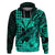 Custom Kakau Polynesian Tribal Hawaiian Turtle with Kanaka Maoli Turquoise Hoodie LT9 - Polynesian Pride