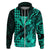 Custom Kakau Polynesian Tribal Hawaiian Turtle with Kanaka Maoli Turquoise Hoodie LT9 - Polynesian Pride