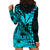 (Custom Personalised) Kakau Polynesian Tribal Hawaiian Turtle with Kanaka Maoli Teal Hoodie Dress LT9 - Polynesian Pride