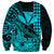 (Custom Personalised) Kakau Polynesian Tribal Hawaiian Turtle with Kanaka Maoli Teal Sweatshirt LT9 - Polynesian Pride