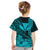 (Custom Personalised) Kakau Polynesian Tribal Hawaiian Turtle with Kanaka Maoli Teal Kid T Shirt LT9 - Polynesian Pride