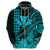 Custom Kakau Polynesian Tribal Hawaiian Turtle with Kanaka Maoli Teal Hoodie LT9 - Polynesian Pride