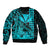 (Custom Personalised) Kakau Polynesian Tribal Hawaiian Turtle with Kanaka Maoli Teal Bomber Jacket LT9 - Polynesian Pride