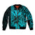 (Custom Personalised) Kakau Polynesian Tribal Hawaiian Turtle with Kanaka Maoli Teal Bomber Jacket LT9 Unisex Teal - Polynesian Pride