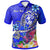 Tonga Custom Polo Shirt Turtle Plumeria (BLUE) Unisex Blue - Polynesian Pride