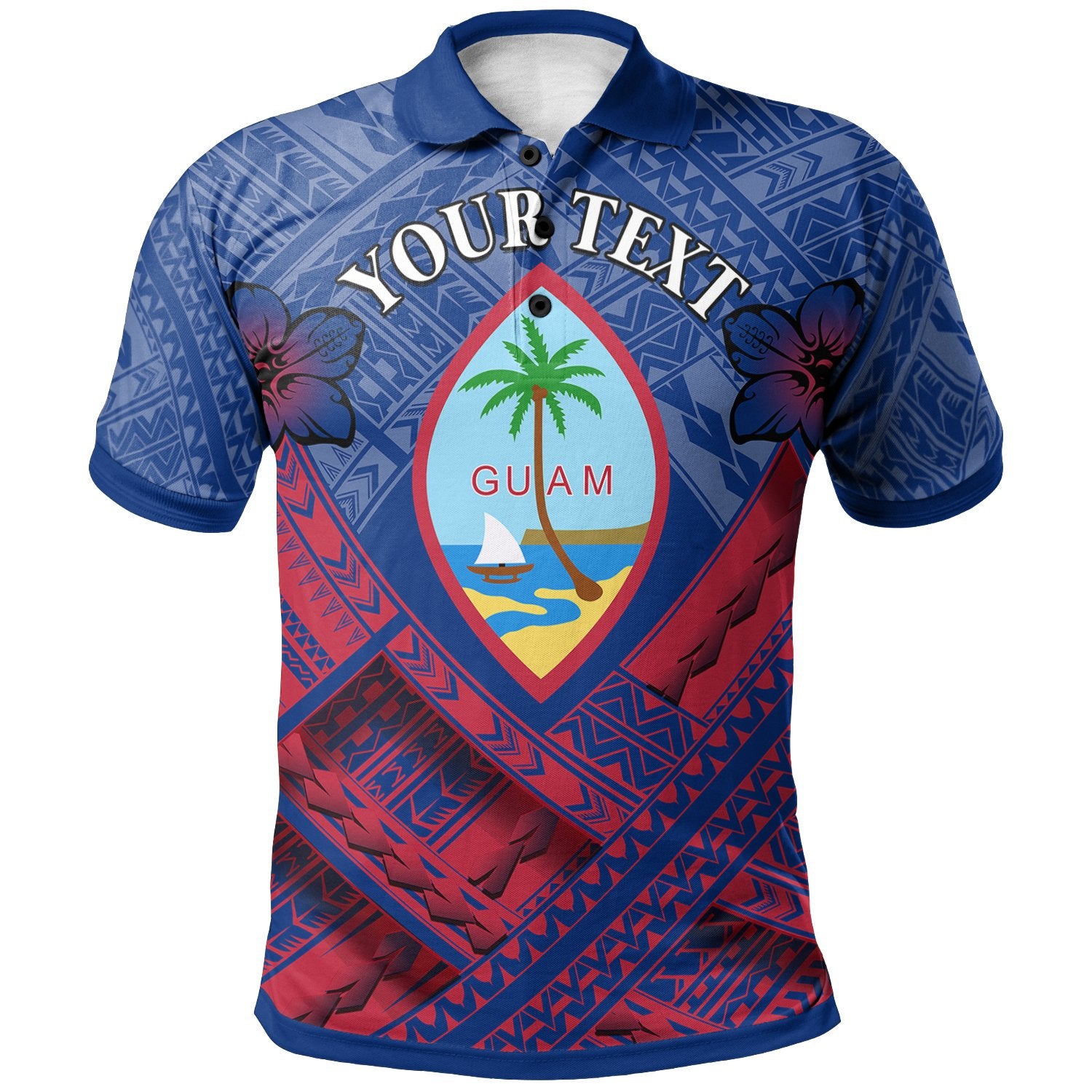 Guam Custom Polo Shirt Guahan Flag Camisole Hibiscus Style Unisex Reggae - Polynesian Pride