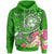 Tonga Custom Hoodie Turtle Plumeria (GREEN) Unisex Green - Polynesian Pride