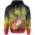 Custom Fsm Hoodie Humpback Whale with Tropical Flowers (Yellow) Unisex Yellow - Polynesian Pride